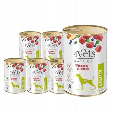 4Vets Dog Allergy Wet Food for Dogs 6x400g
