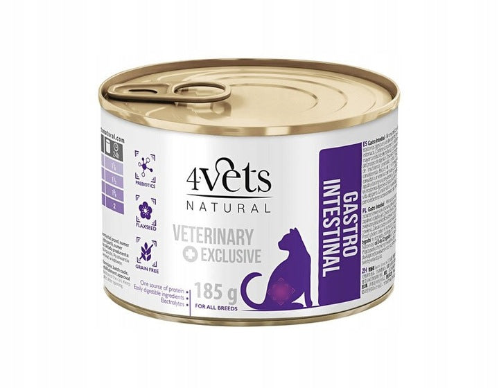 4Vets Gastro Intestinal Wet Cat Food Digestion Turkey 185 g
