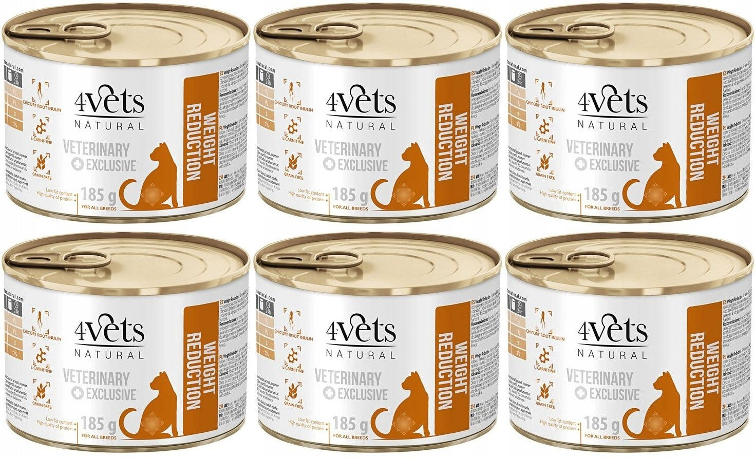 4Vets Natural CAT Weight Reduction, 6 Cans x 185g