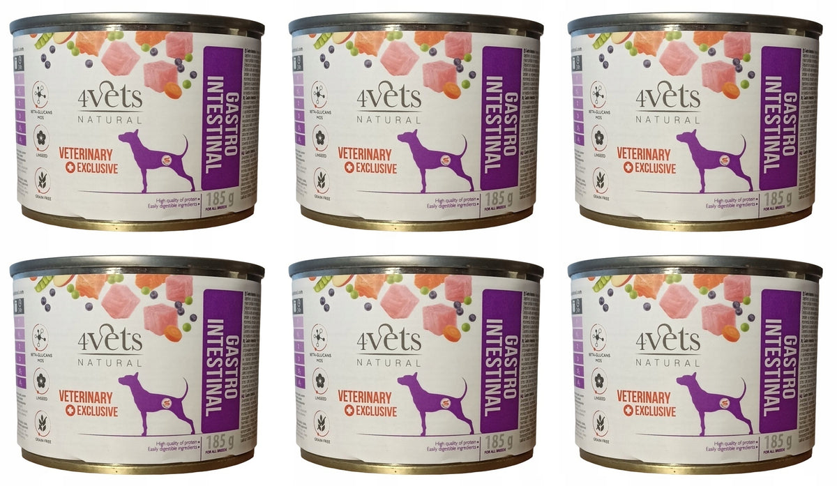 4Vets Natural Dog Gastro Intestinal 6 Cans 185 g