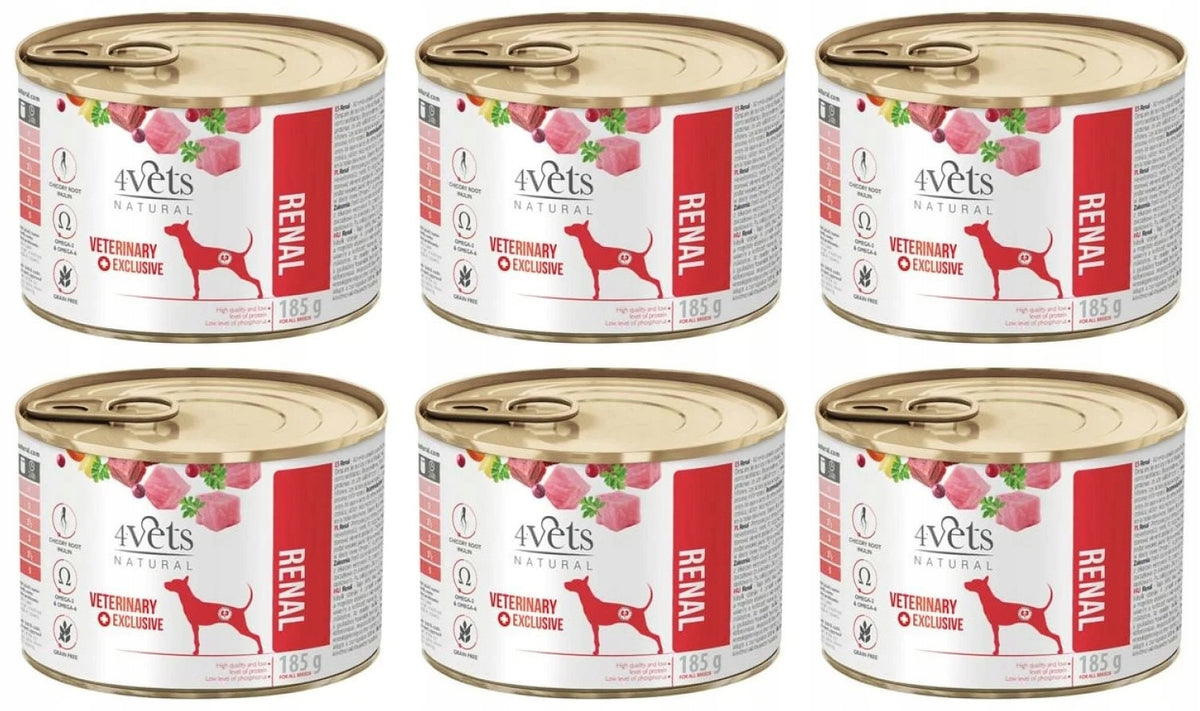 4Vets Natural Dog Renal 6 cans 185 g