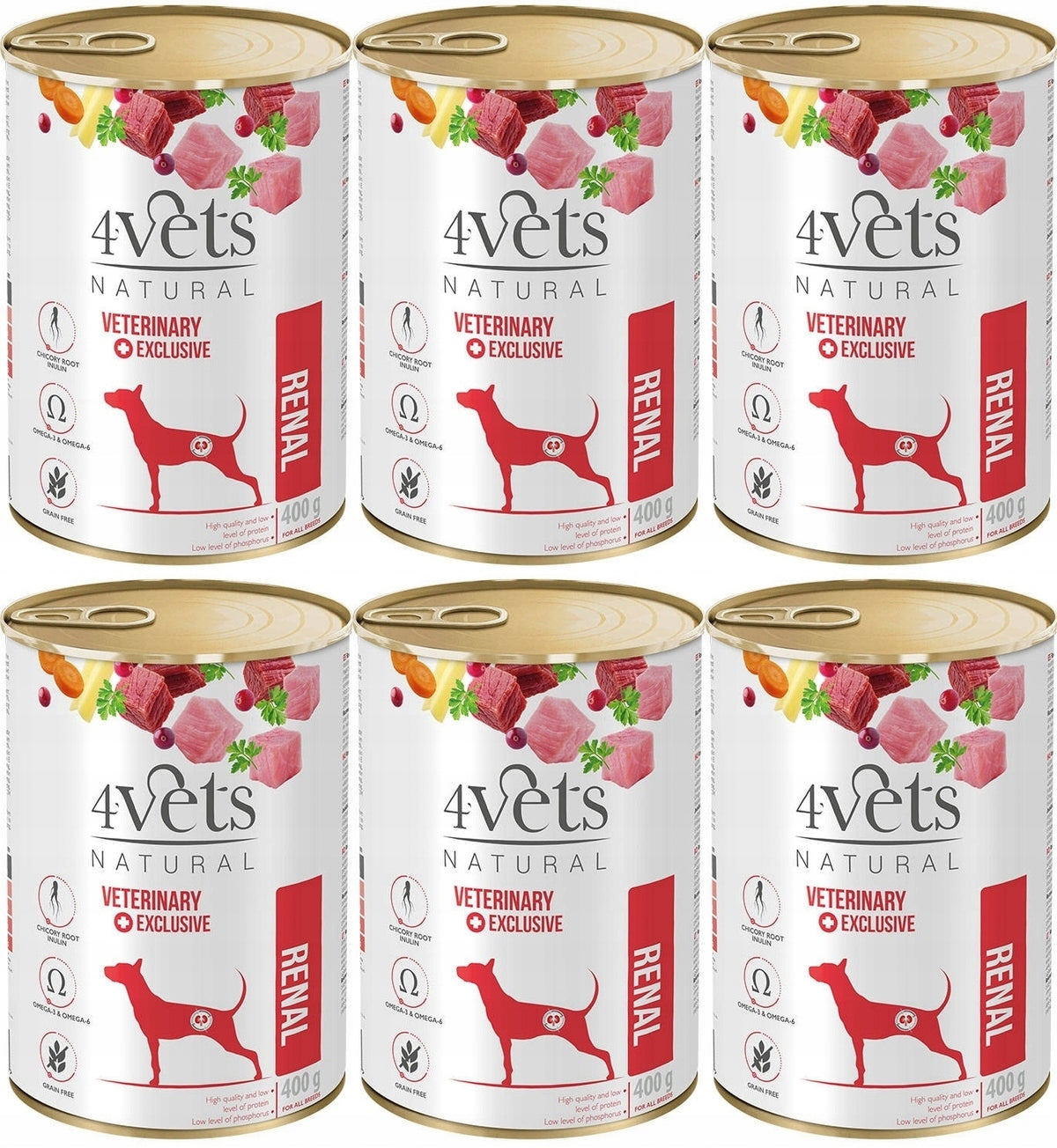 4Vets Natural Dog Renal 6 cans 400 g
