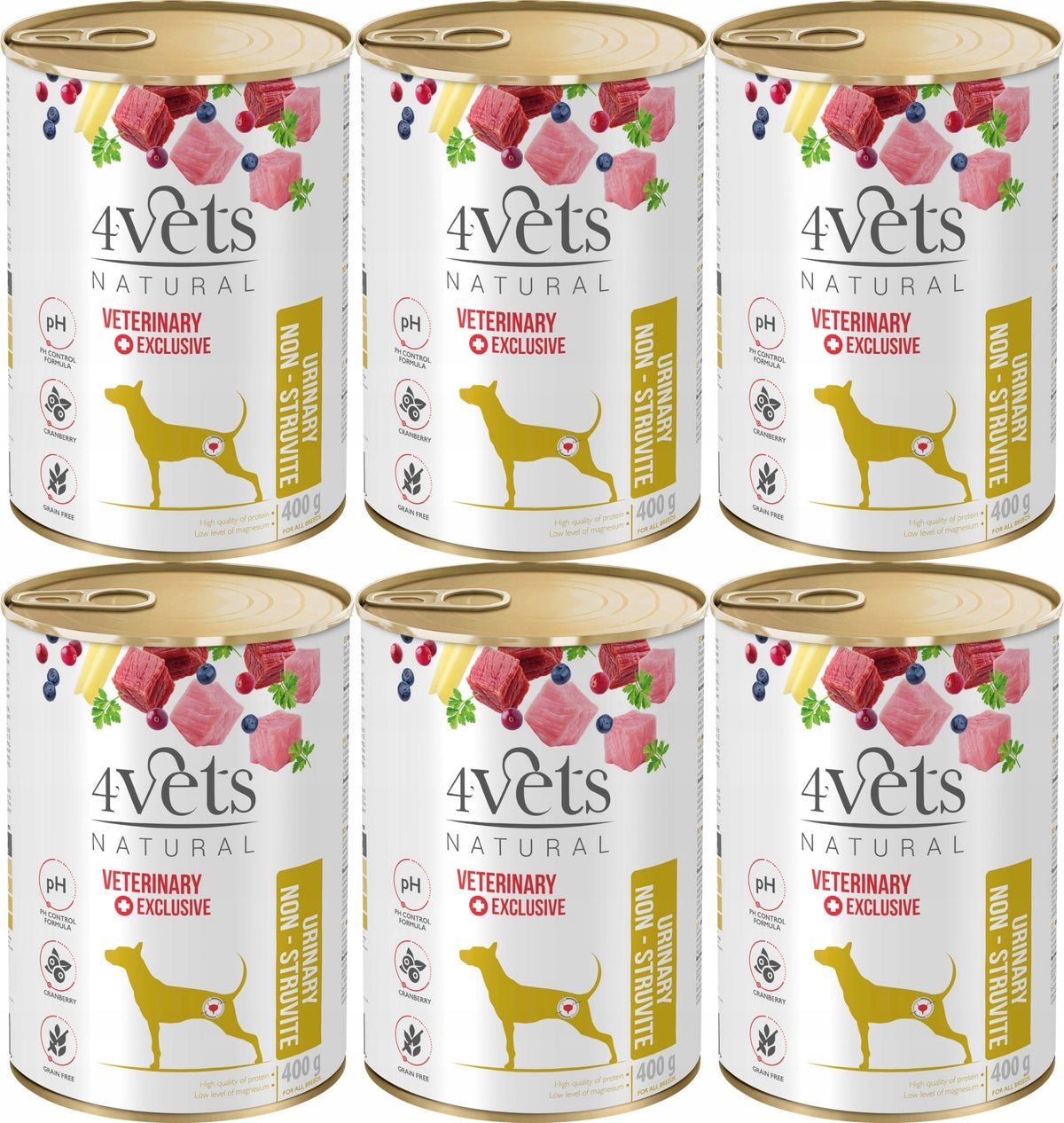 4Vets Natural Dog Urinary 6 Cans 400 g