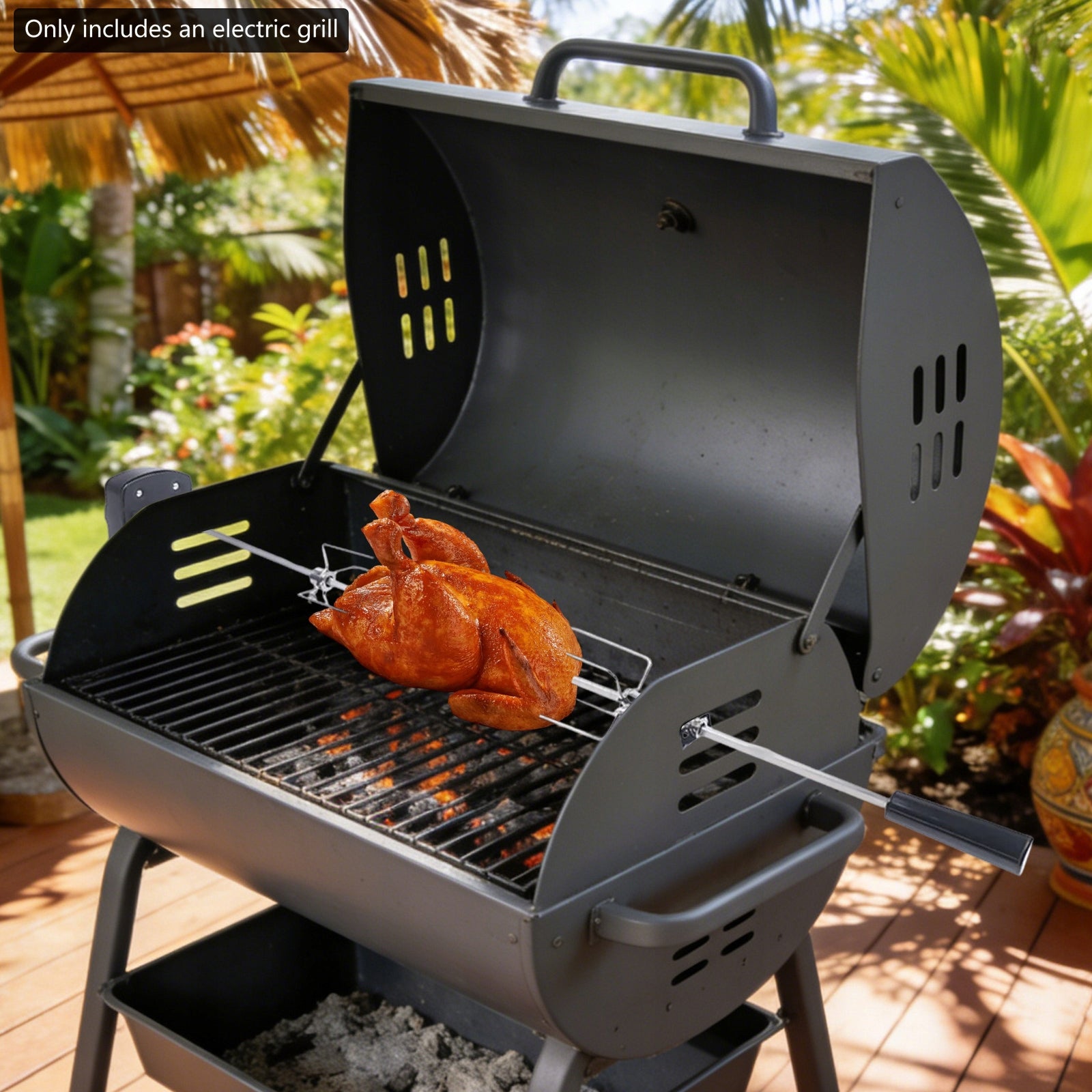 4W 360° AUTOMATIC ROTISSERIE SKEWER 5-8KG BBQ ROTATING SKEWER Manufacturer code 94491