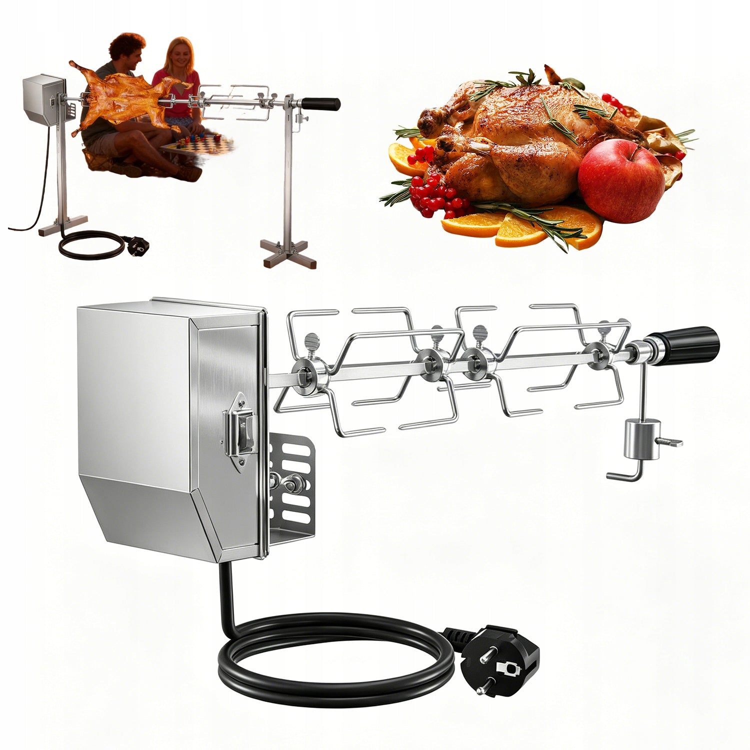 4W STAINLESS STEEL AUTOMATIC ELECTRIC GRILL SET BBQ PLUG