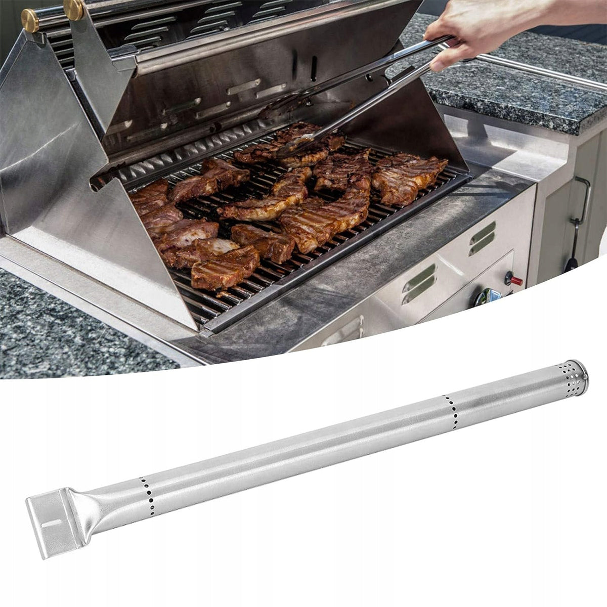 4X ADJUSTABLE 40CM PIPE BURNER FOR CHARBROIL GAS GRILL SET Packaging status original