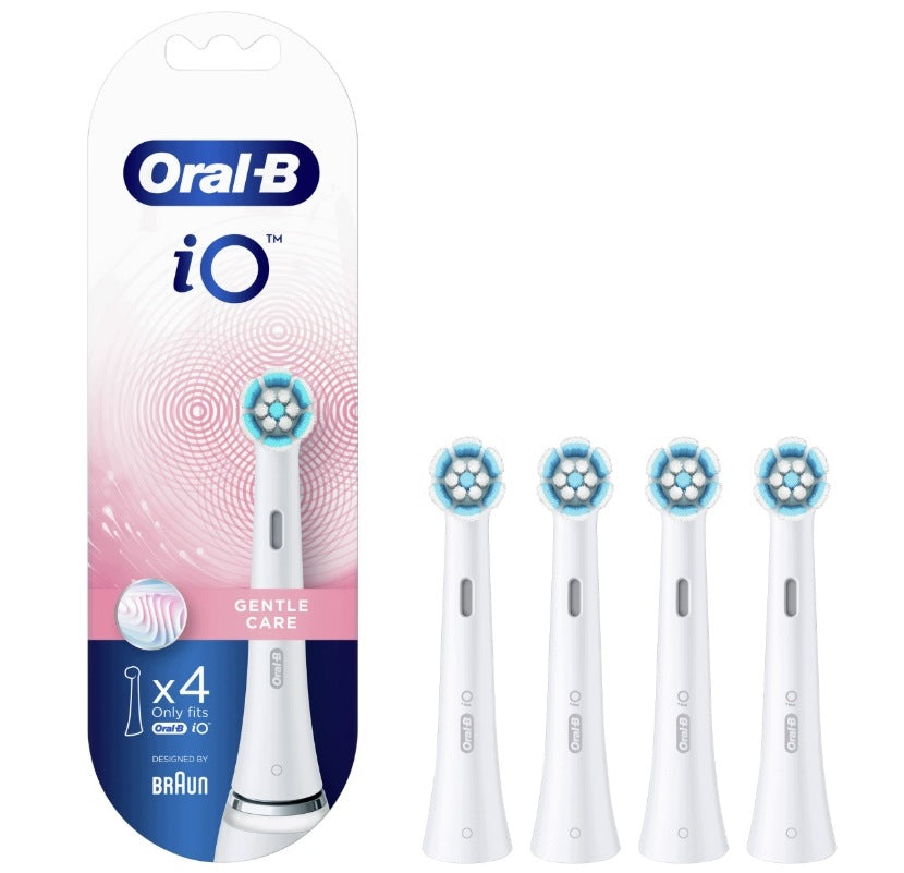4X BRAUN Oral-B iO Gentle Care White Replacement Tips for Brush Packaging status original