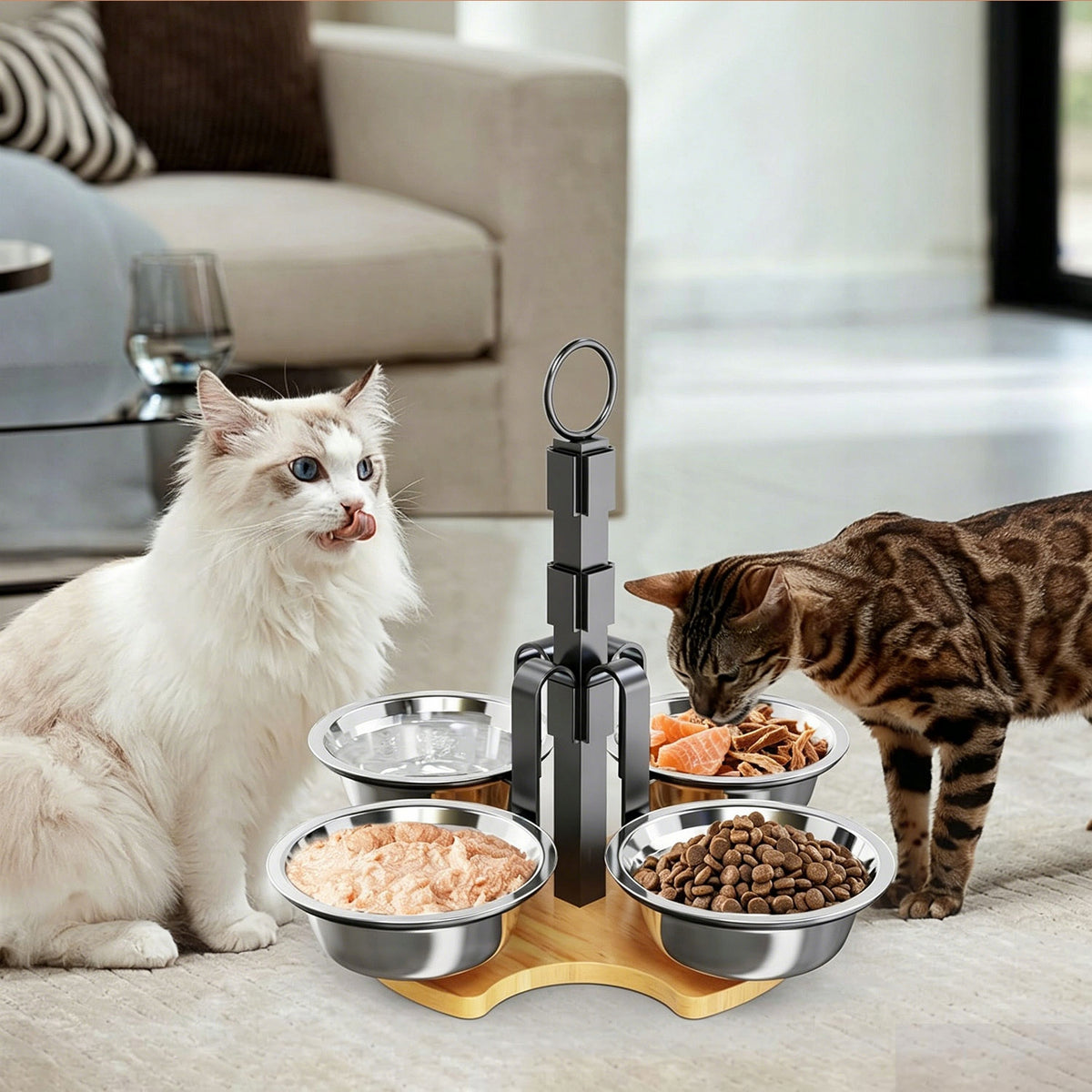 4X CAT DOG BOWL ADJUSTABLE STAND METAL STABI STEEL STAND Packaging status original