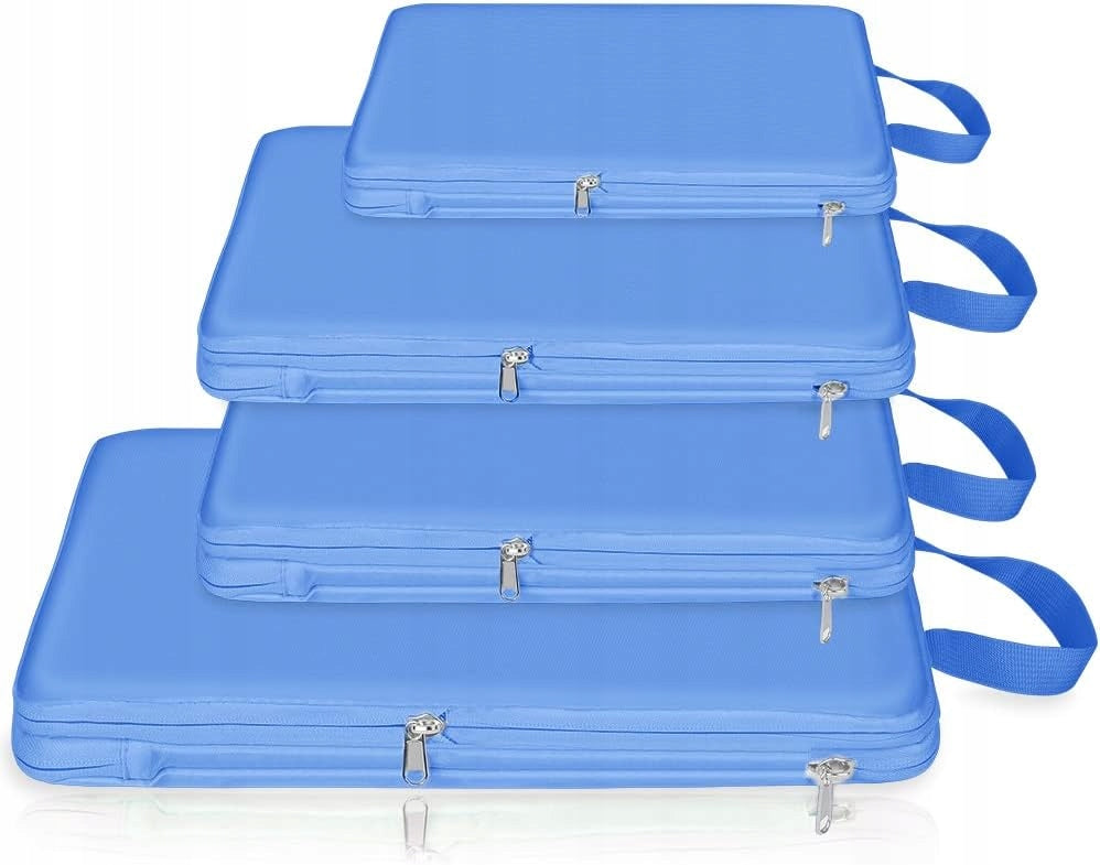 4X COMPRESSION BAG LUGGAGE PACKING SUITCASE ORGANIZER TRAVEL SET SKY
