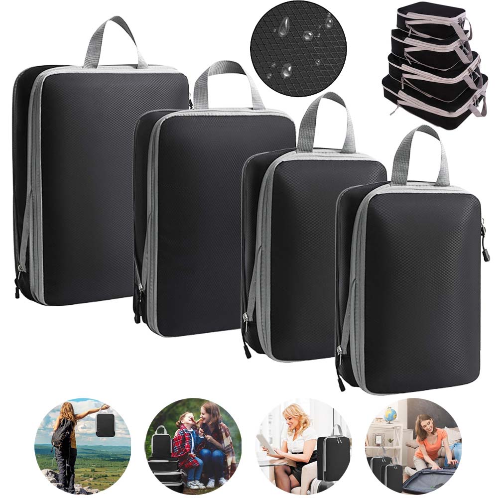 4X COMPRESSION BAG ORGANIZER FOR LUGGAGE PACKING SUITCASE FOR TRAVEL SET