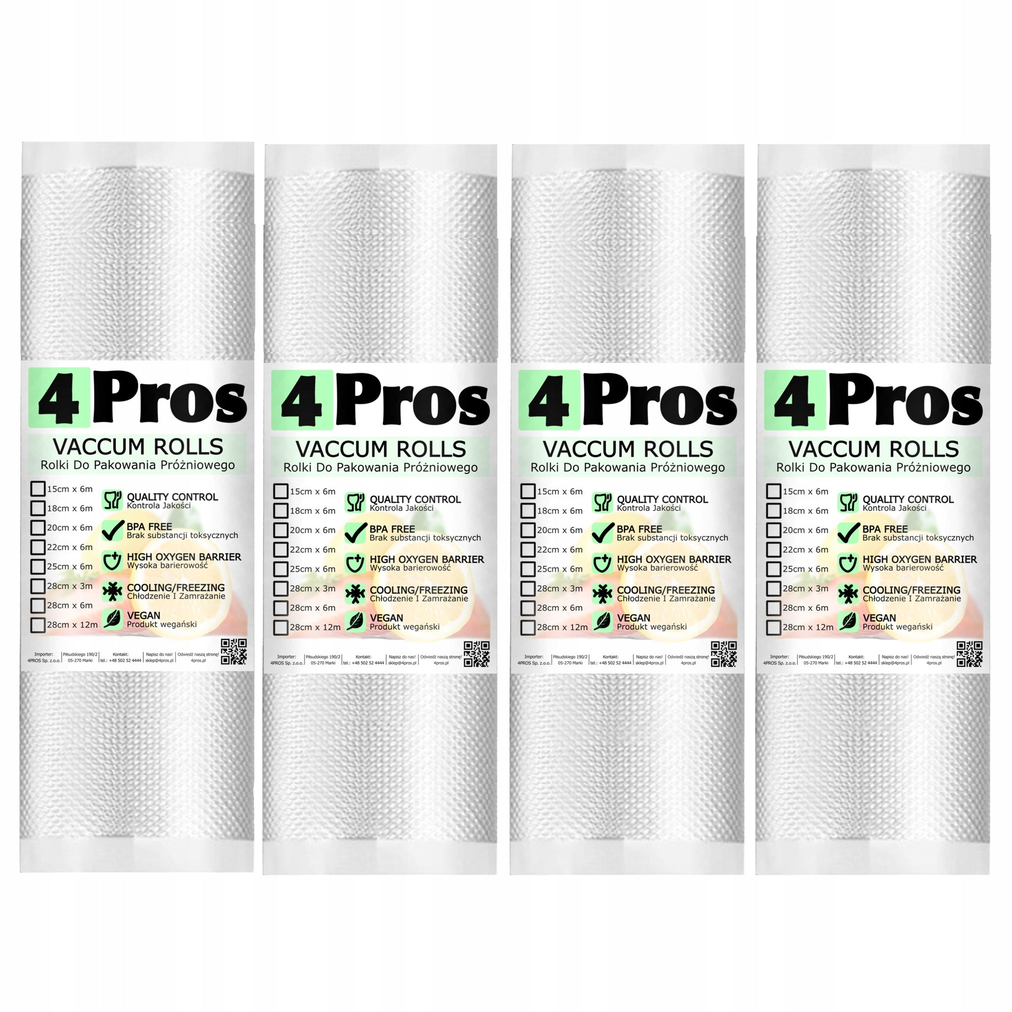 4X MOLETIZED FILM GROOVED ROLL SLEEVE FOR VACUUM SEALER 28cm 6m