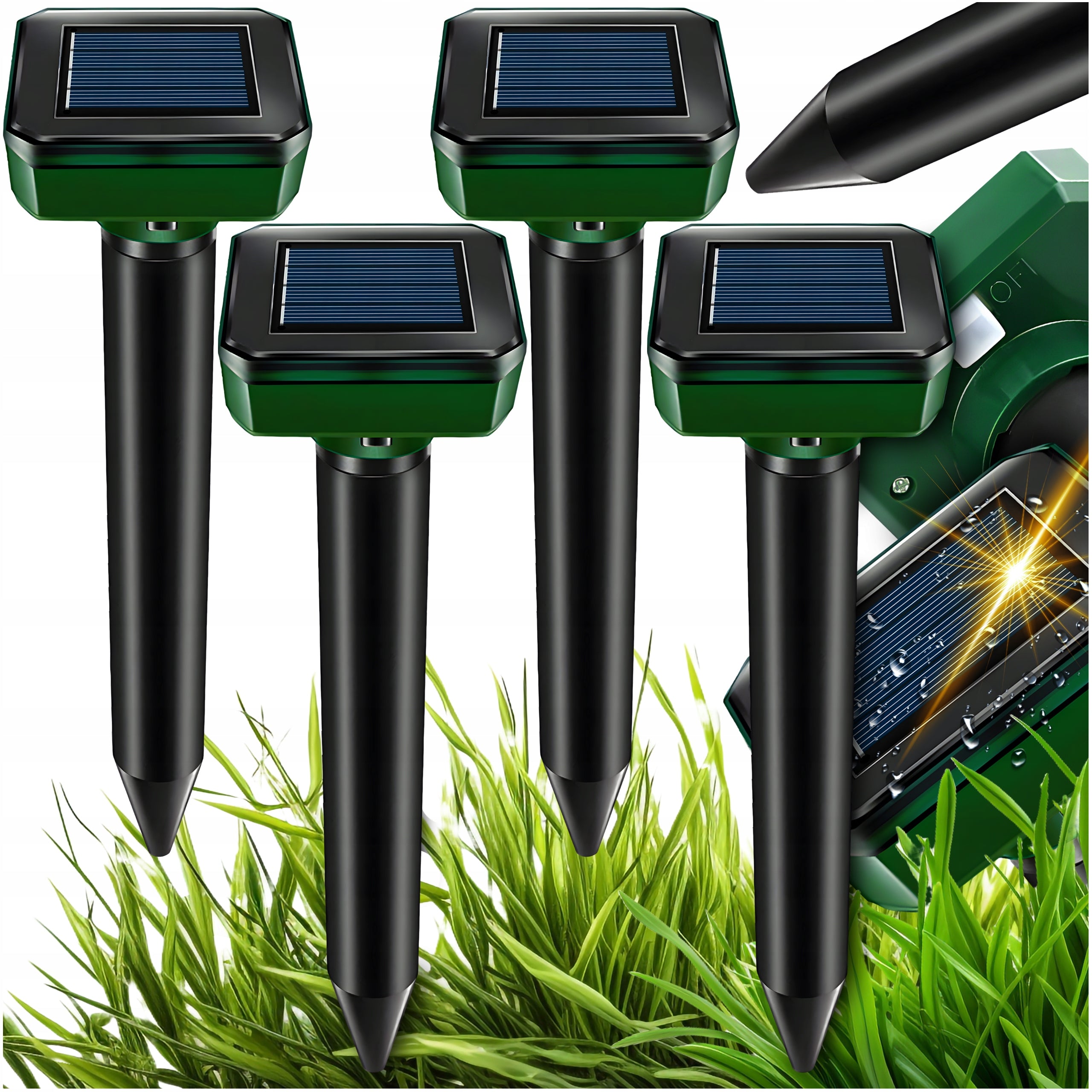 4X STRONG MOLE REPELLENT VOLES MICE MARTENS SOLAR RODENTS 3400m²