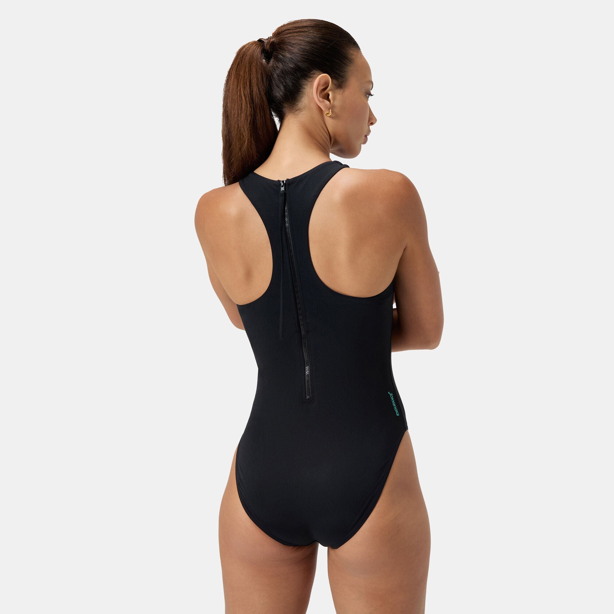 Moteriškas vientisas maudymosi kostiumėlis Speedo Racer Zip, antracito spalvos, 38 M