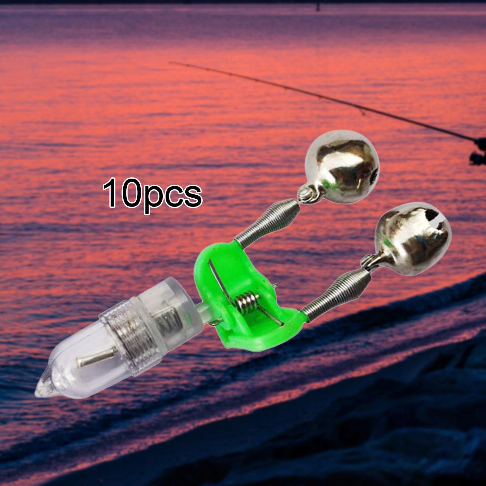 LED dvigubas skambutis žvejybos signalizatorius, 10 vnt.