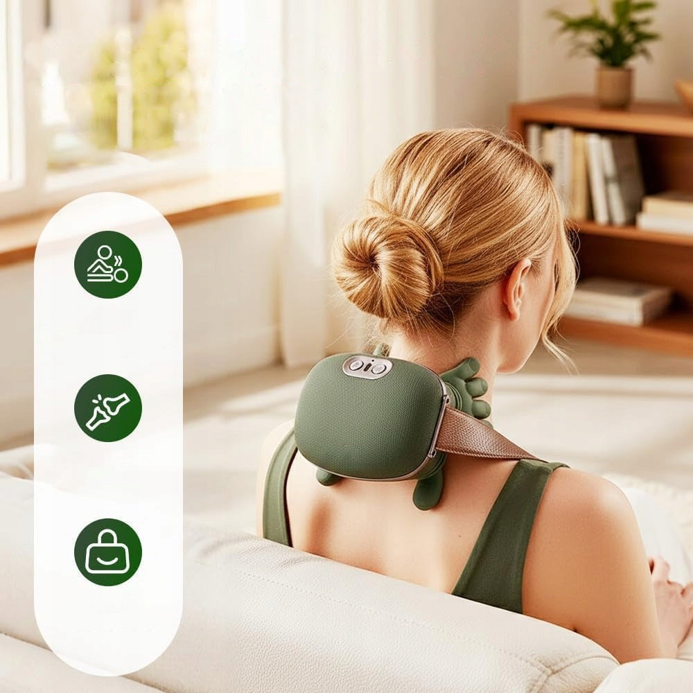 4d Electric Massager for Lumbar Shoulder Back Neck Green Medical device no