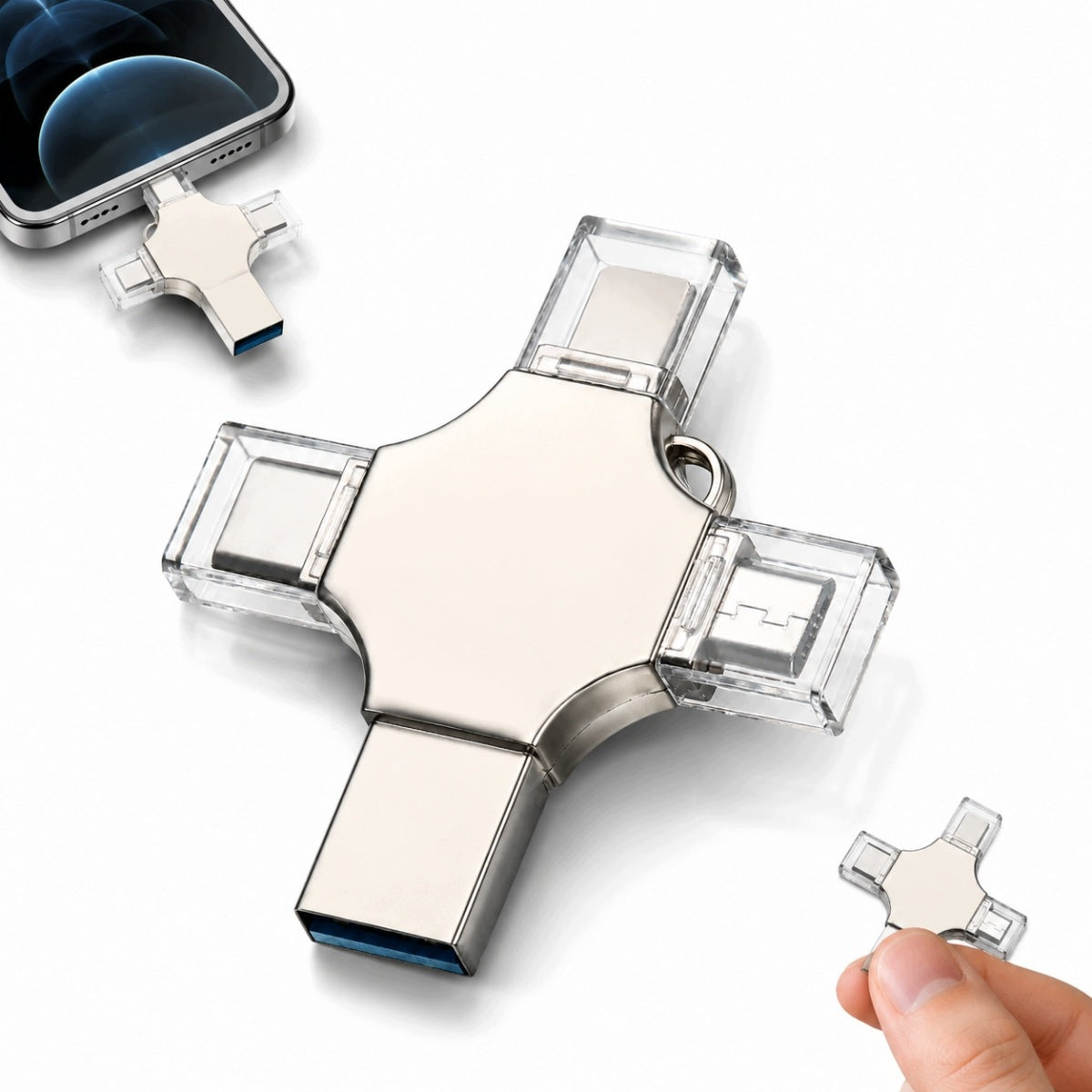 4in1 256GB USB-C Lightning Micro-USB Flash Drive Memory
