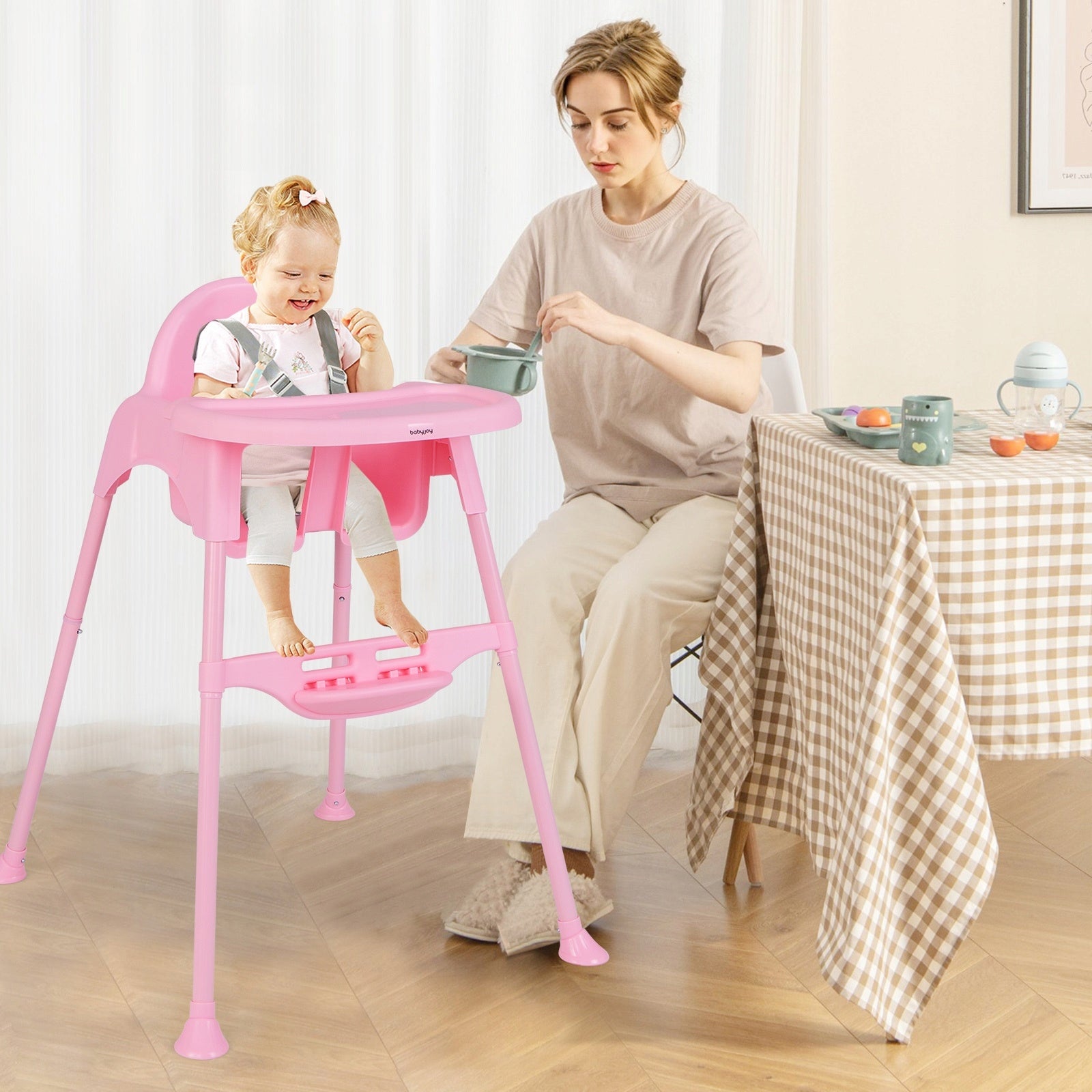 4in1 Baby Feeding Chair with Removable Tray and Footrest Manufacturer code AD10063US-PI