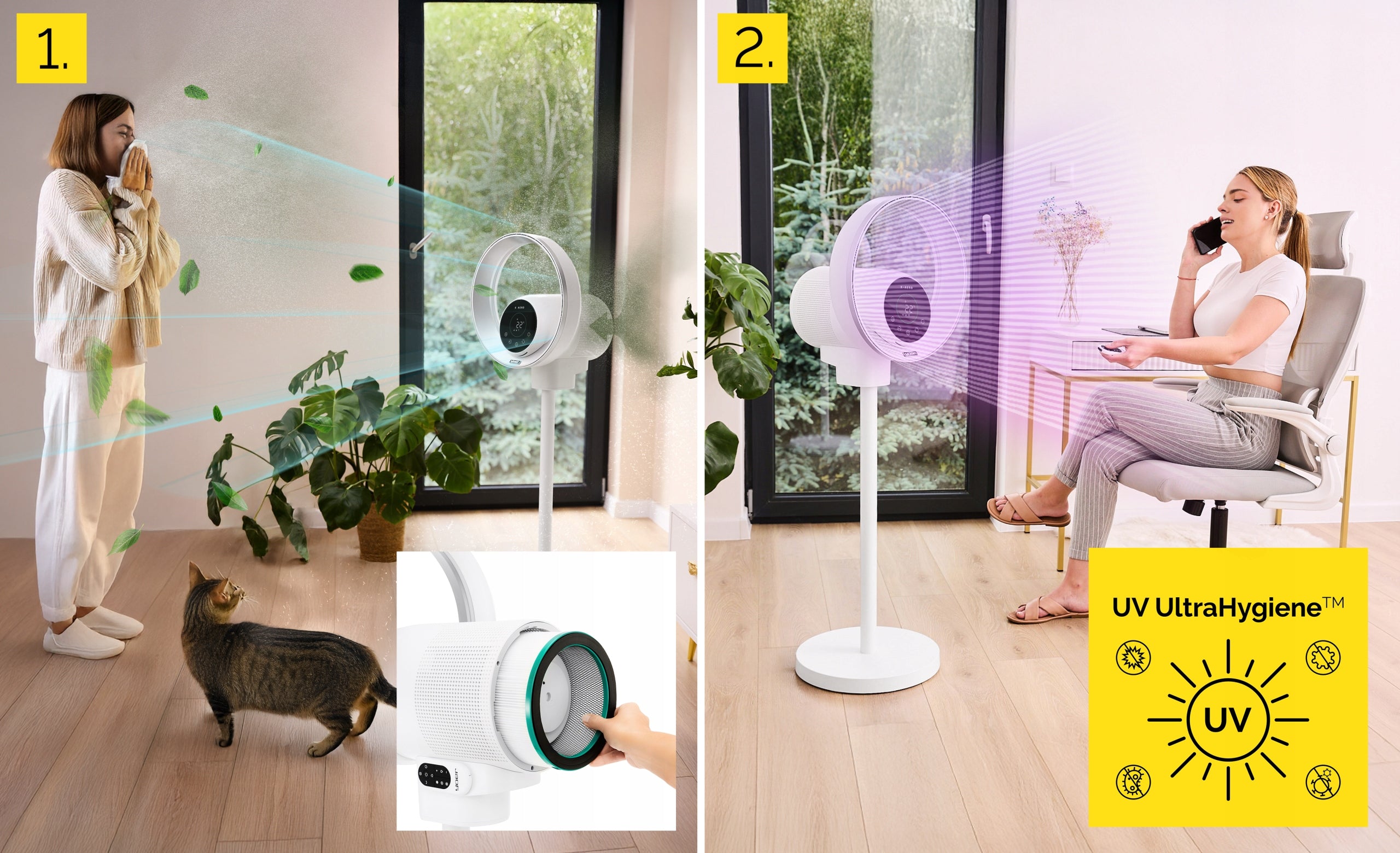 4in1 Bladeless Fan Floor Standing Windmill Yoer +WiFi +IONIZATION Model X-Aero Wentylator bezłopatkowy