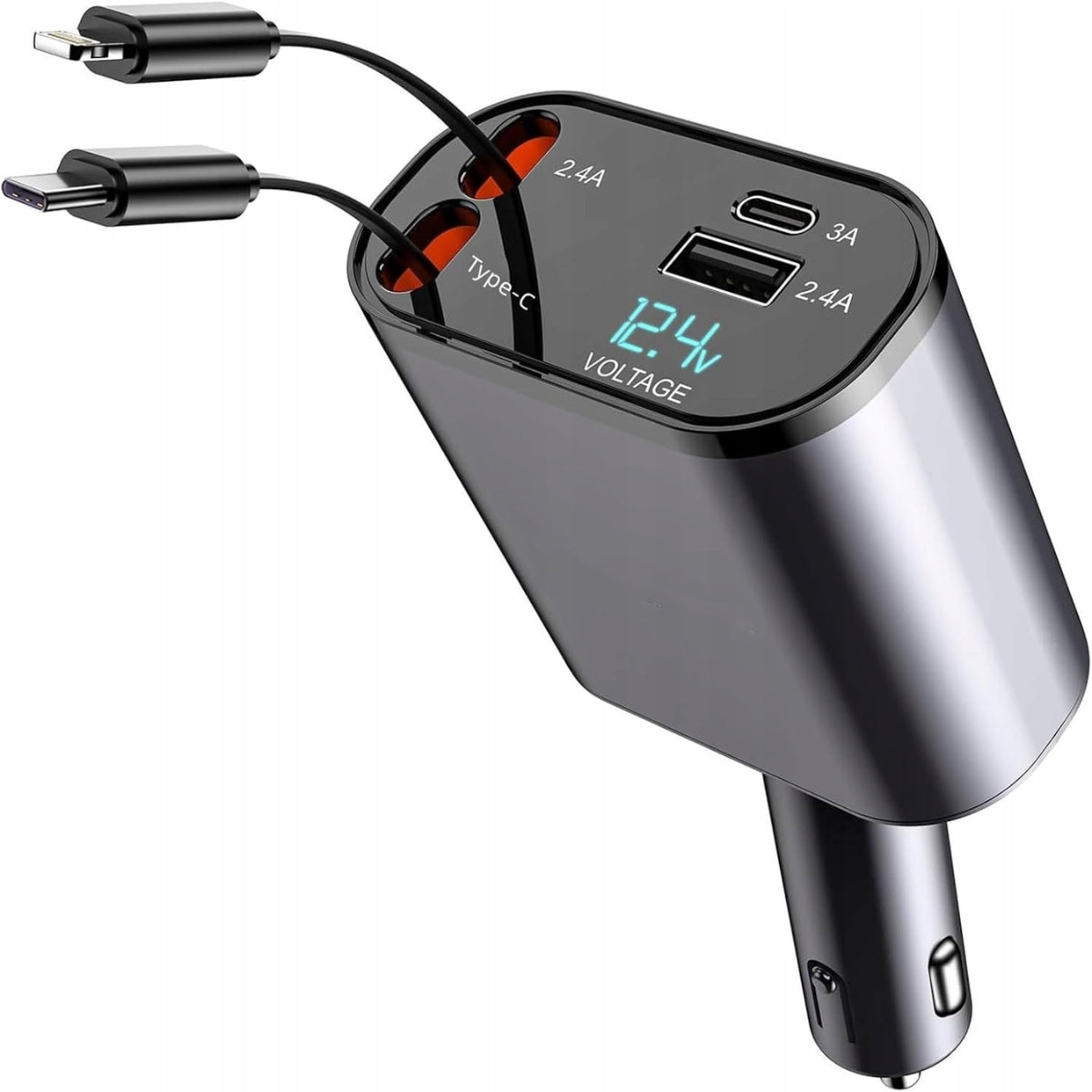 4in1 CAR CHARGER RETRACTOR 120W FAST CHARGING USB C LIGHTNING EAN (GTIN) 5901632760292