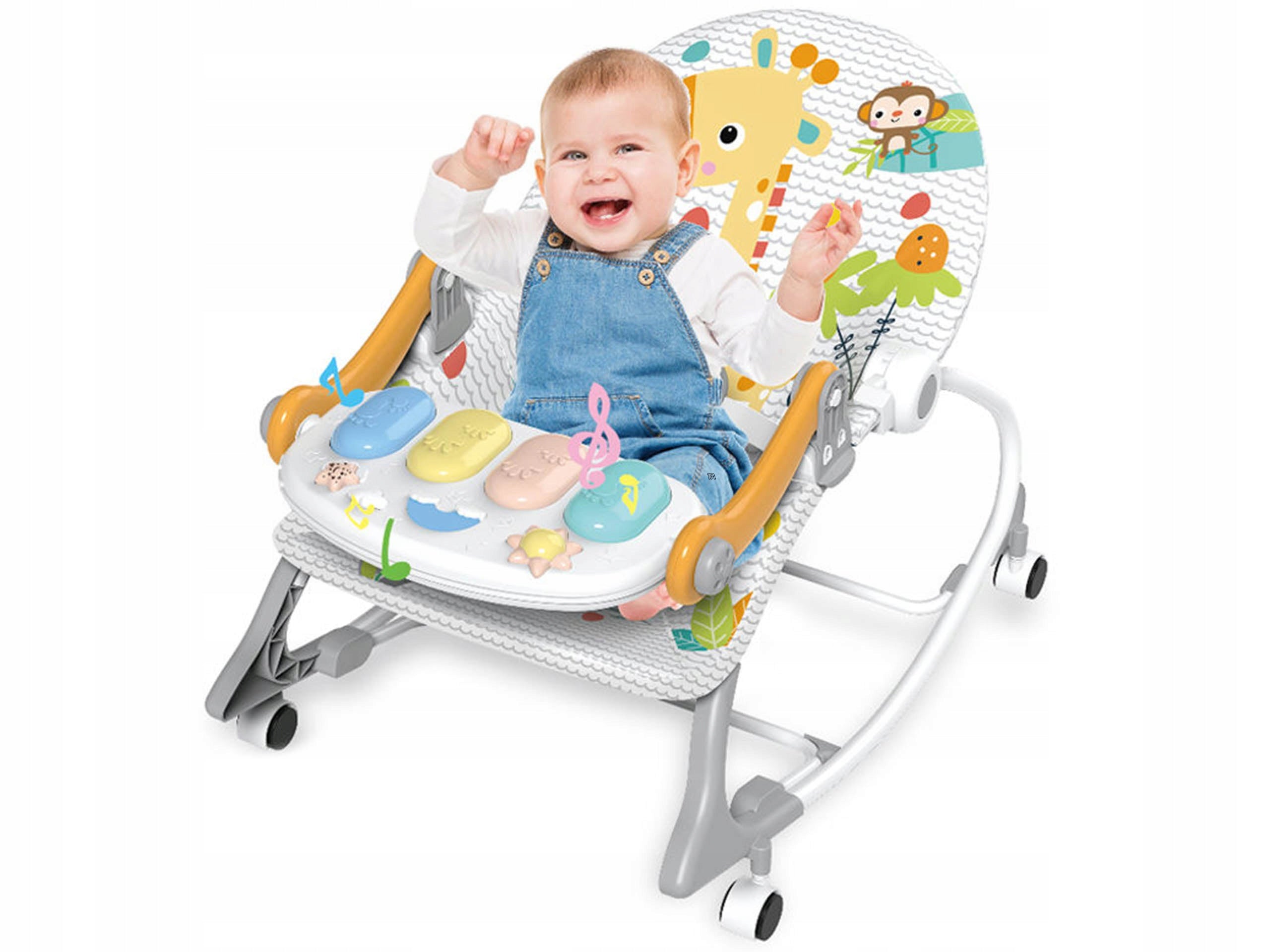 4in1 Lovely Rocker Riding Cot Cradle Piano Packaging status original