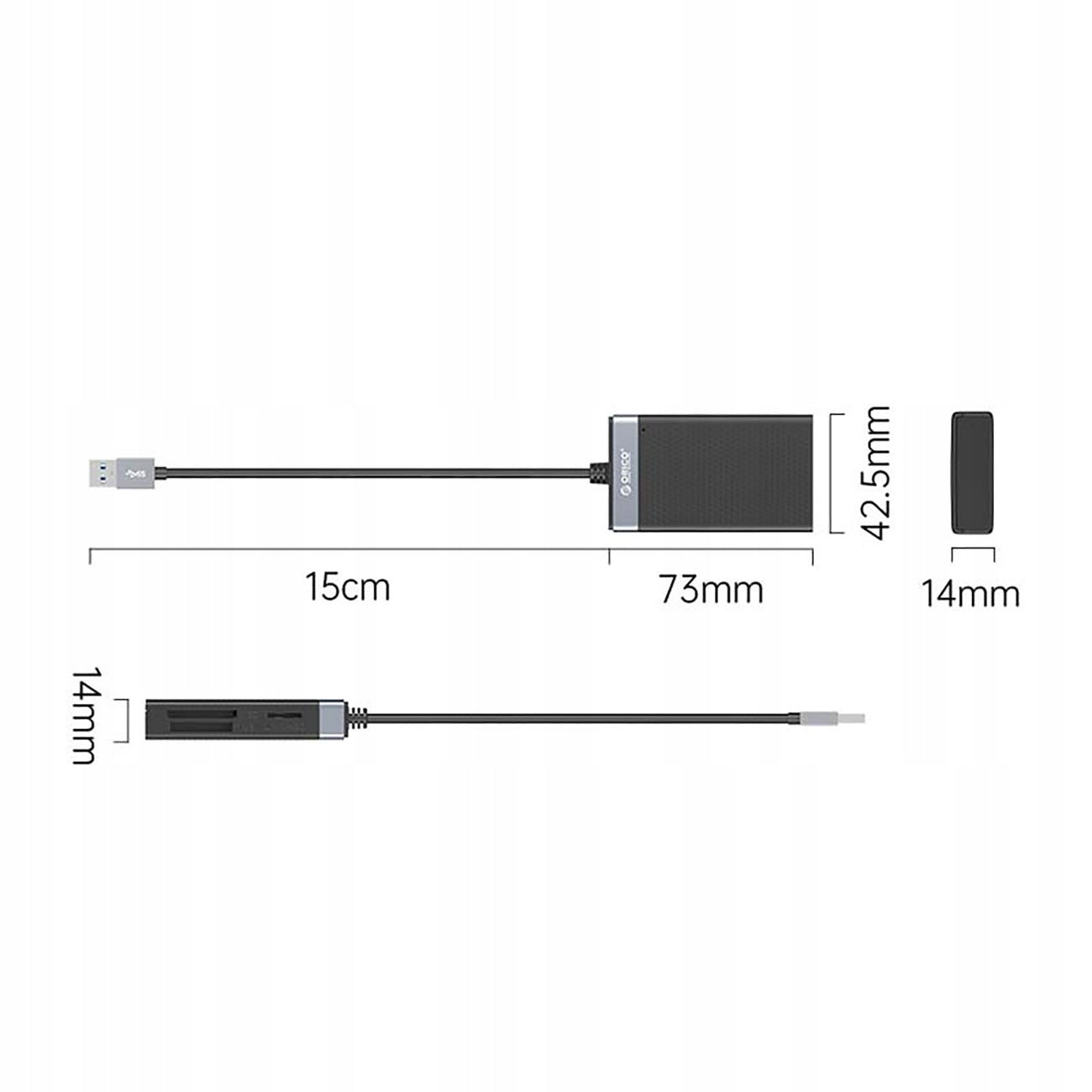 4in1 Memory Card Reader USB-A 3.0 SD MicroSD CF MS Up to 5 Gb/s Up to 2 TB Orico Packaging status original