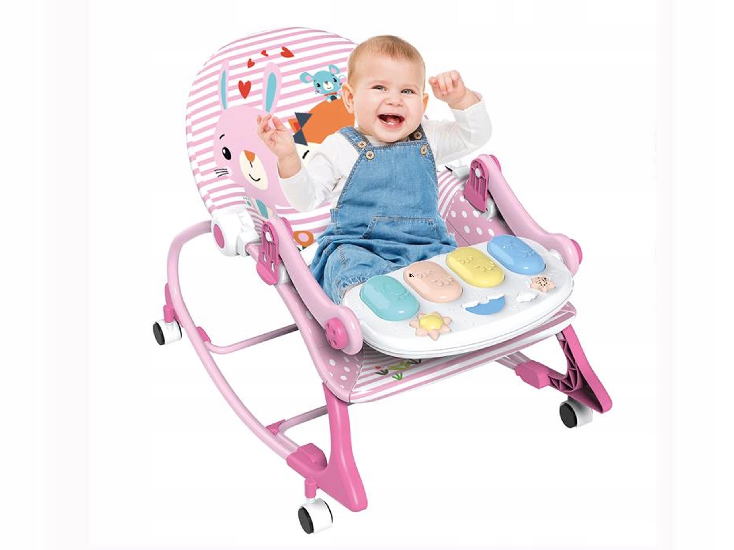 4in1 Pink Rocker Deckchair Rocker Crib Riding Cradle Piano EAN (GTIN) 5904169408170