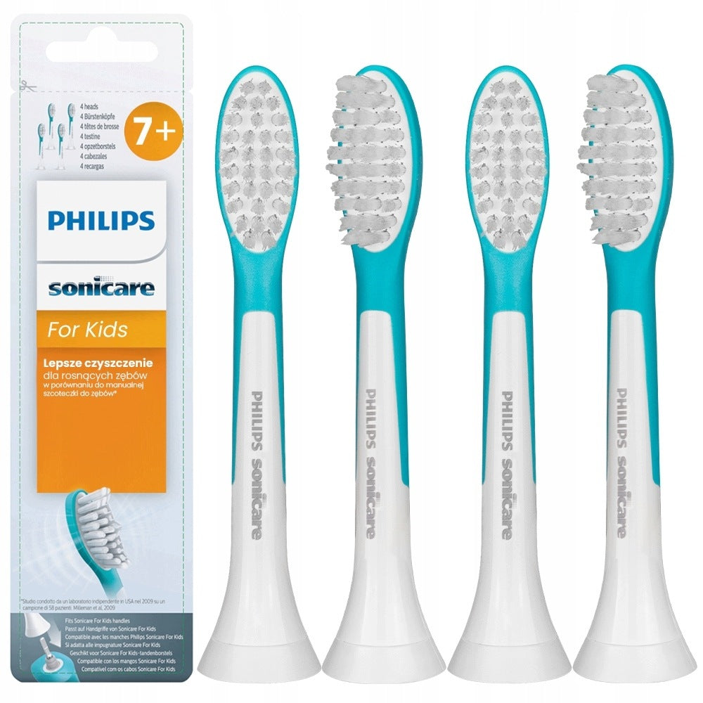 4pcs Replacement Brush Heads for Philips Sonicare For Kids 7+ Children's Toothbrush HX6044