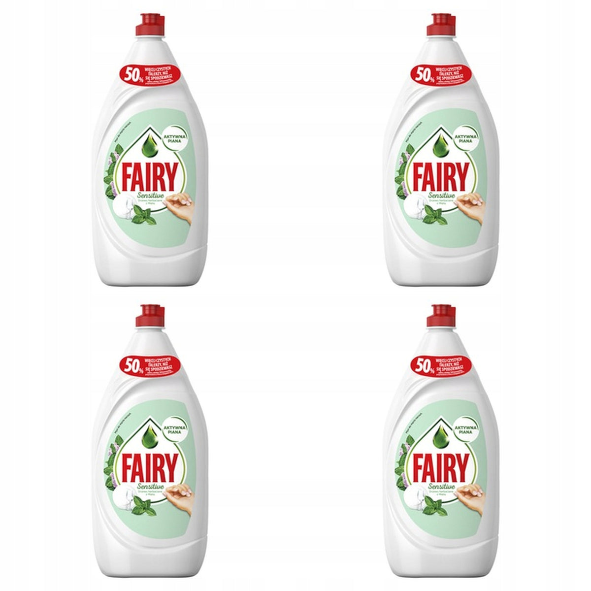 4x 1350ml Fairy Sensitive Teatree & Mint