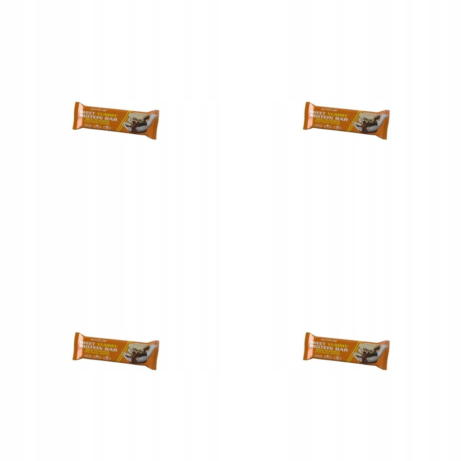 4x 40g ACTIVLAB sweet yummy protein bar milk flavor with cocoa topping bar