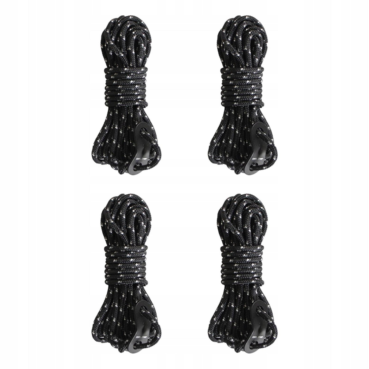 4x 4M Multifunction Tent Rope with Adjuster Reflective 4mm Runners Guy Brand no brand