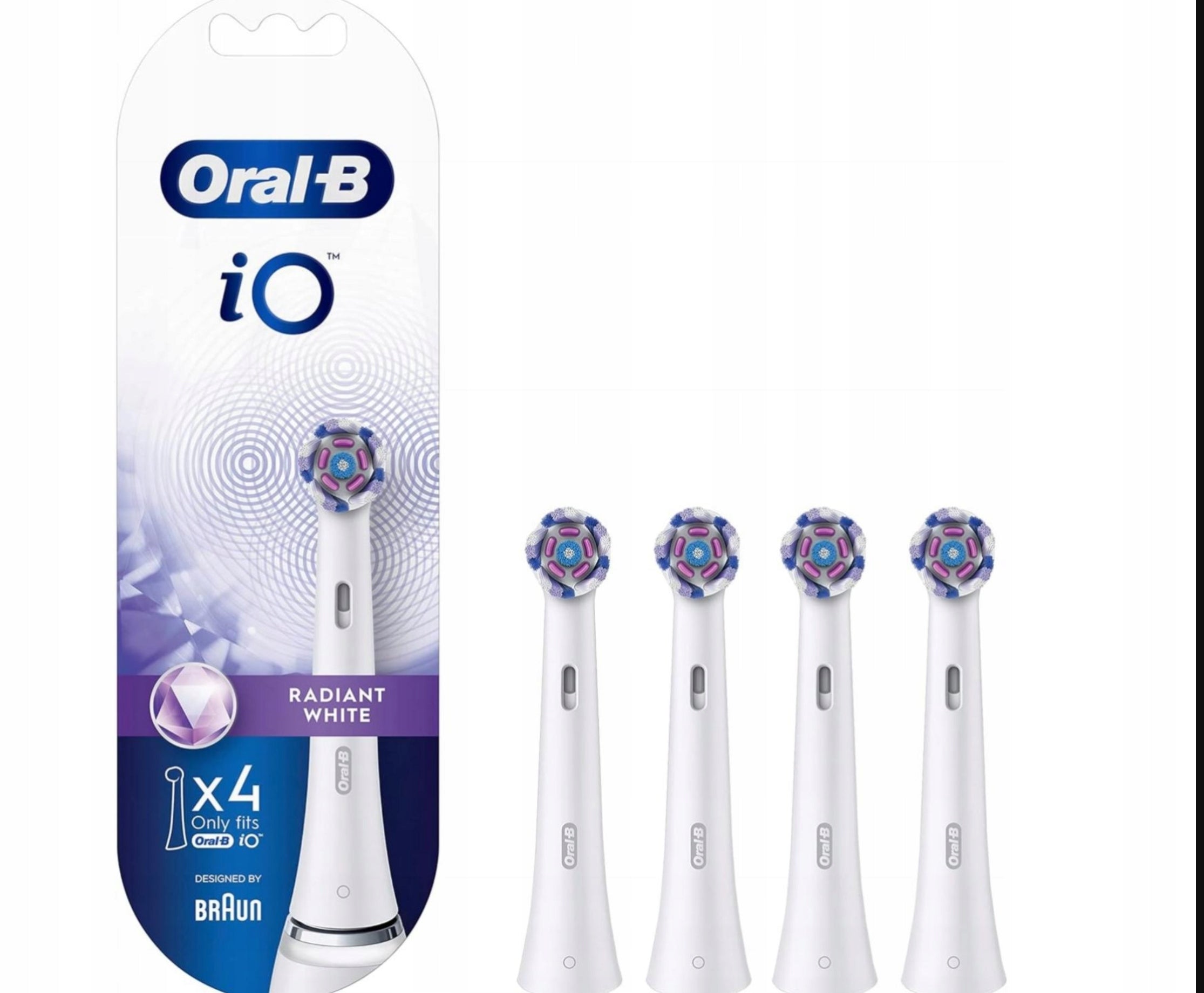 4x BRAUN Oral-b iO Radiant White Polishing Tips for iO Brush