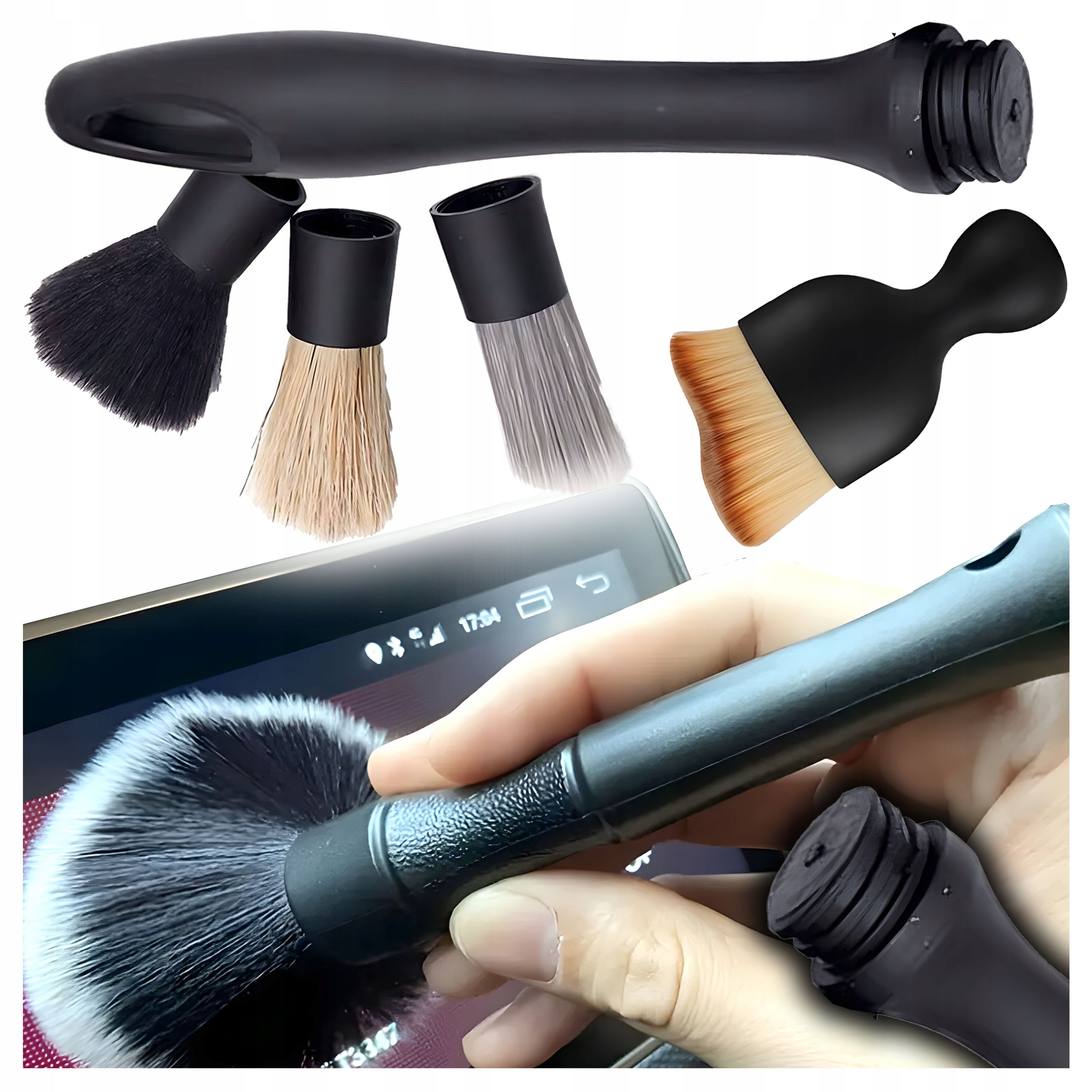 4x BRUSH DETAILING BRUSHES for Car Interior Cockpit Detailing Kit