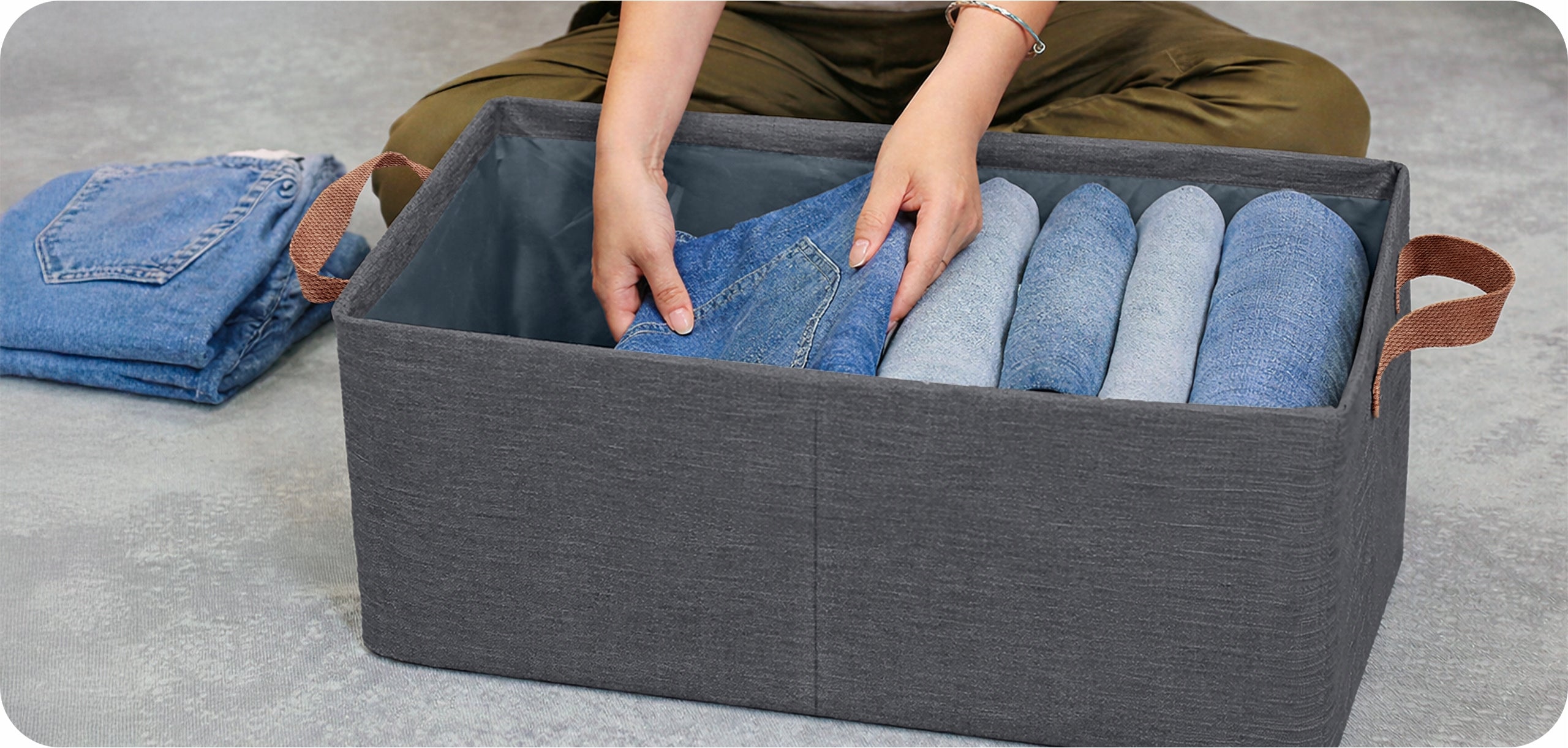 4x CLOTHES ORGANIZER FOLDING CONTAINER FOR DRAWER CABINET LARGE FRAME Manufacturer code 4x ORGANIZER NA UBRANIA POJEMNIK KRUMAD