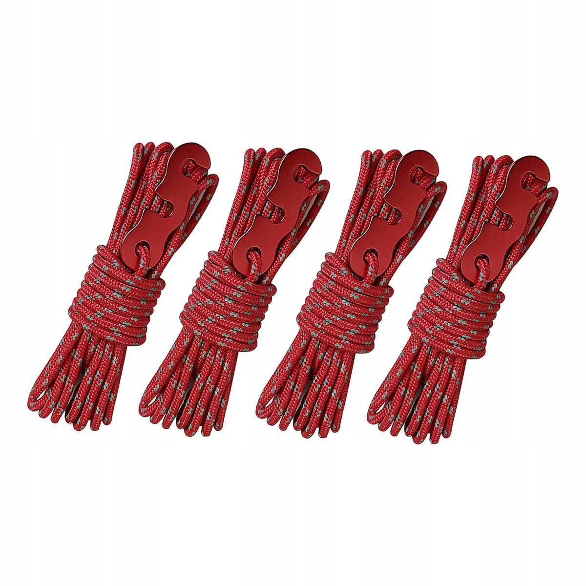 4x Camping Tent Cords Reflective Rope Lightweight Guy Ropes Gear Red