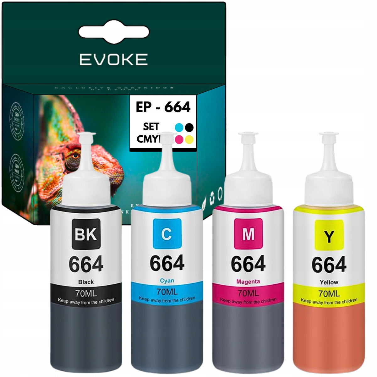4x Epson 664 Printer Ink = T6641 T6642 T6643 T6644