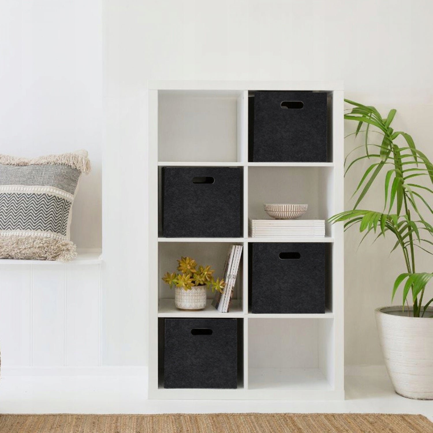4x FELT ORGANIZER BLACK BOX TOY CONTAINER KALLAX 30x30x30cm Manufacturer code HMY-6355