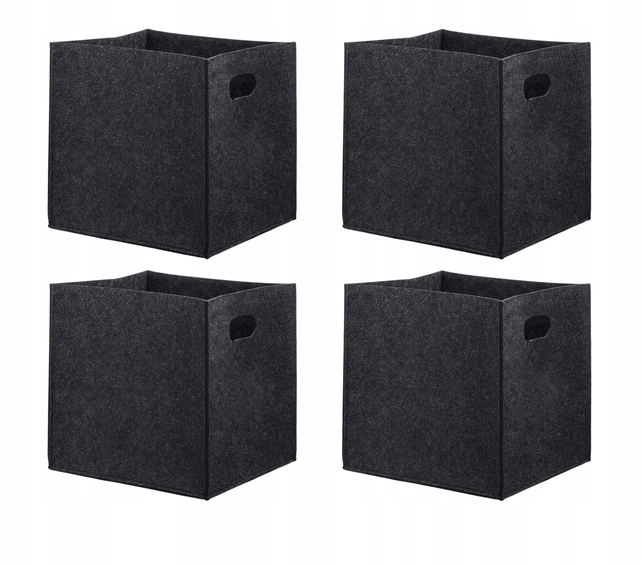 4x FELT ORGANIZER BLACK BOX TOY CONTAINER KALLAX 30x30x30cm