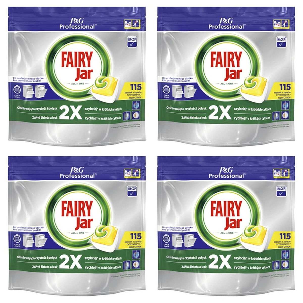 4x Fairy Professional All in One 115 capsules