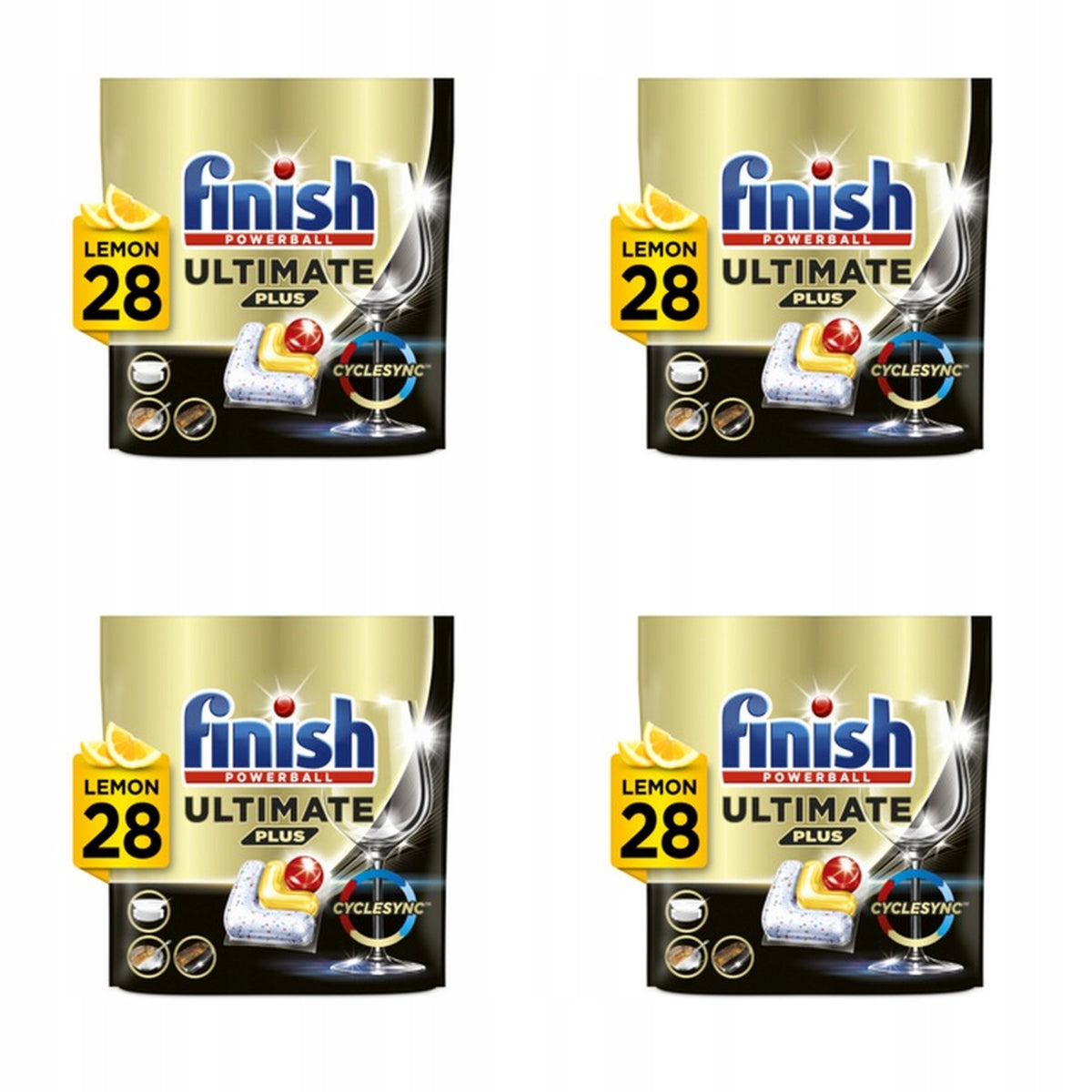 4x Finish Dishwasher Capsules Ultimate Plus Lemon