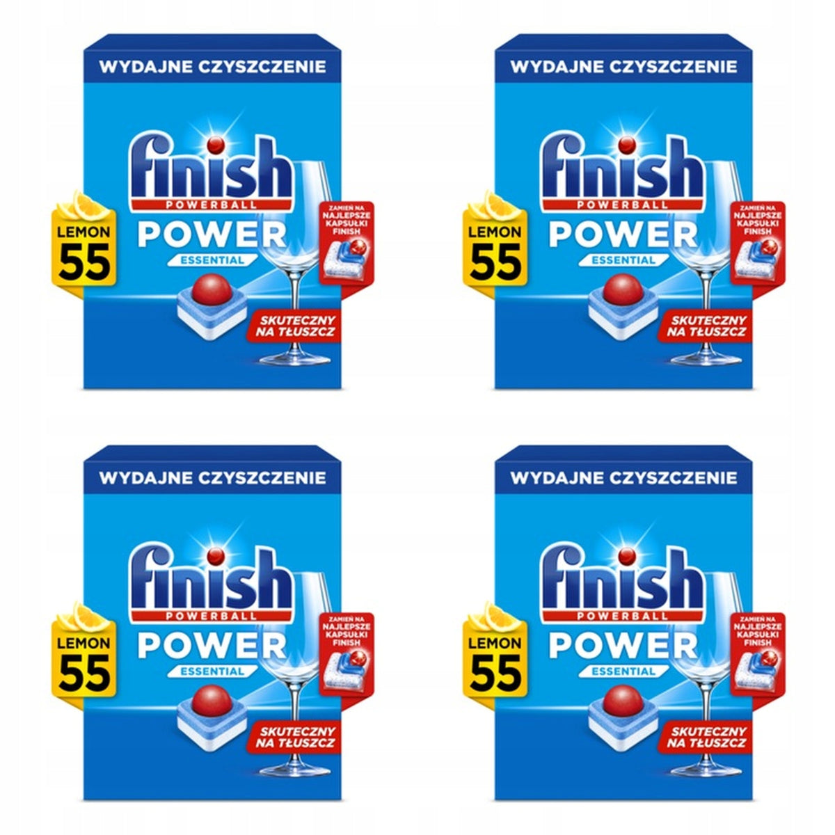 4x Finish Power Essential 55 lemon tablets