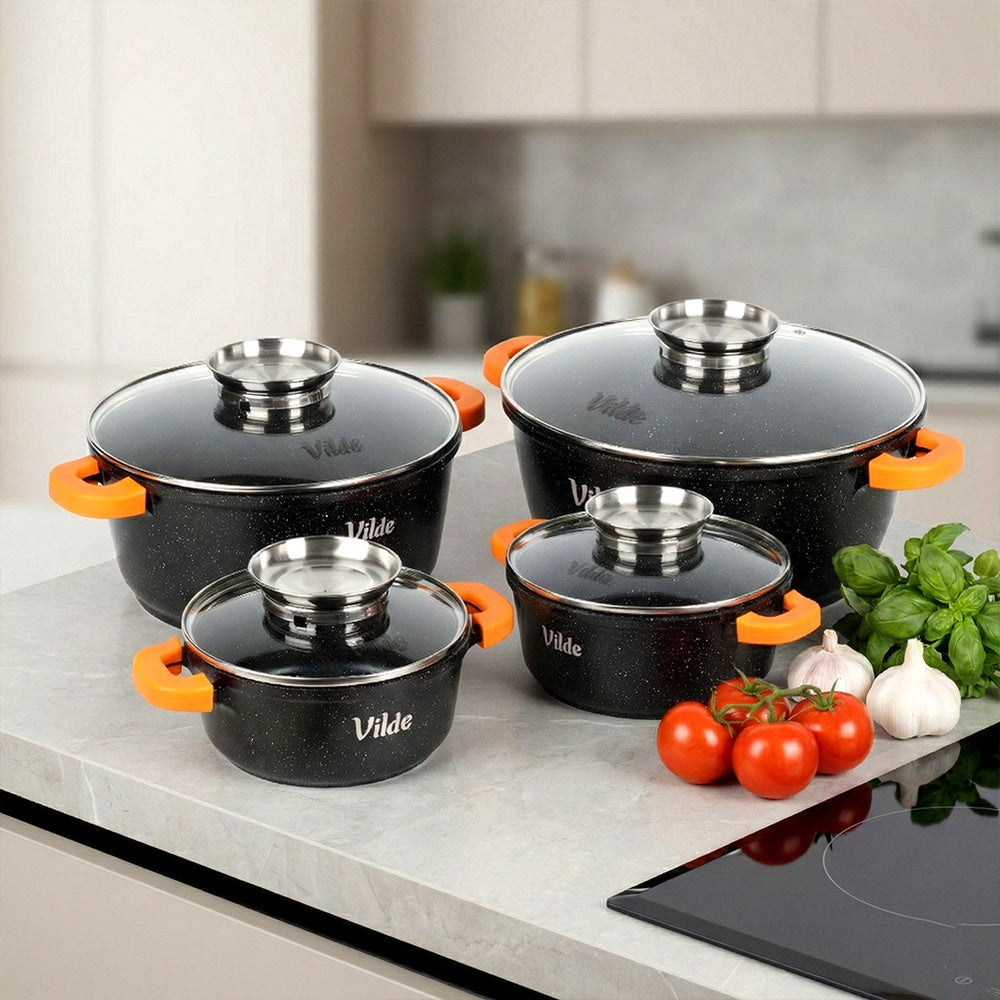 4x GRANITe pots set of gas pots induction VILDE 16 20 24 28 cm Packaging status original