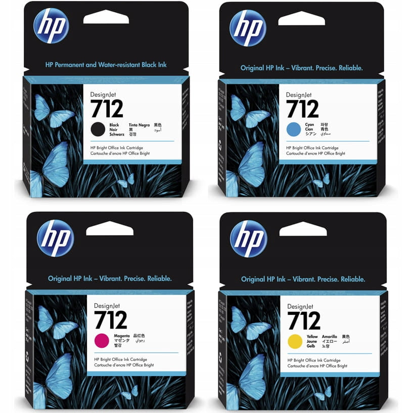 4x HP 712 DesignJet T210 T230 T250 T630 T650 original