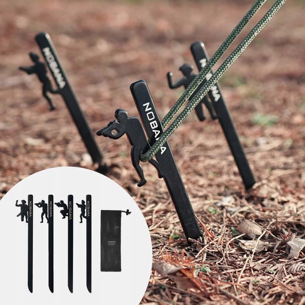 4x High Strength Tent Pegs Stakes Nails Canopy Rope for Outdoor Hard black Manufacturer code 11666035429