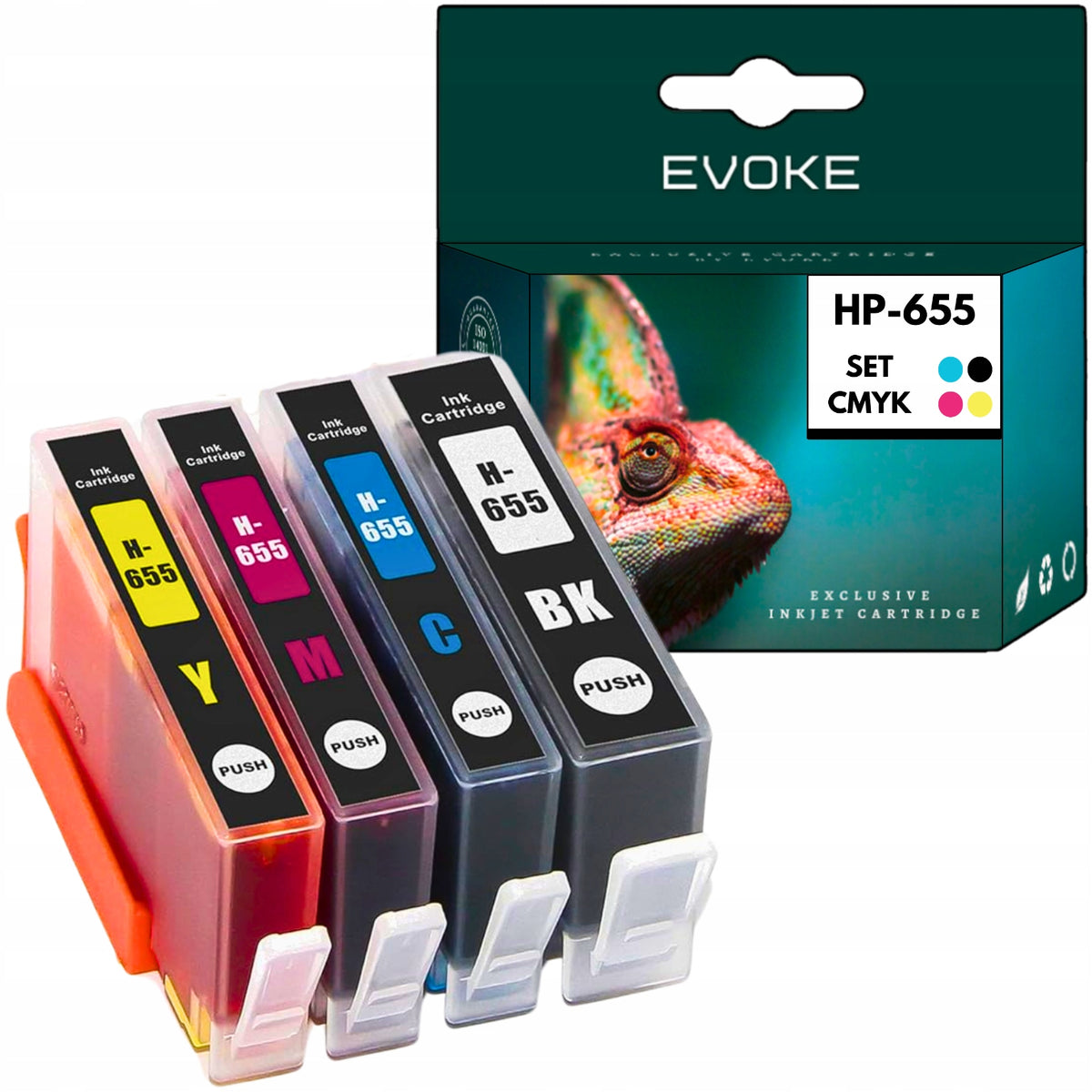 4x Ink cartridge for HP 655 printer | black + colour set