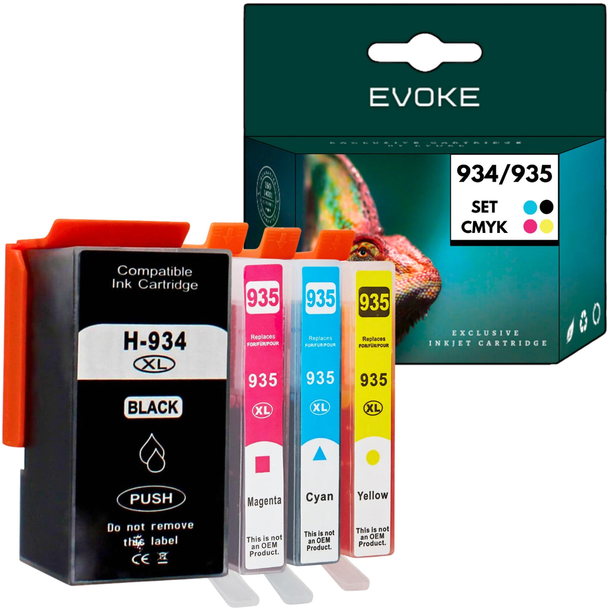 4x Ink cartridge for HP 934 935 printer | black + colour set