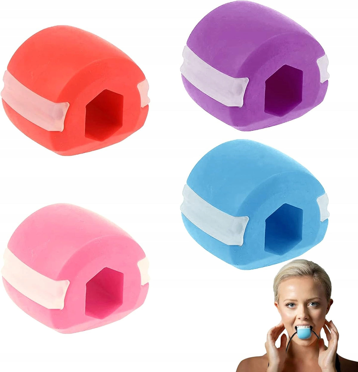 4x JAW EXERCISE TRAINER BLACK FACE MODELING SET