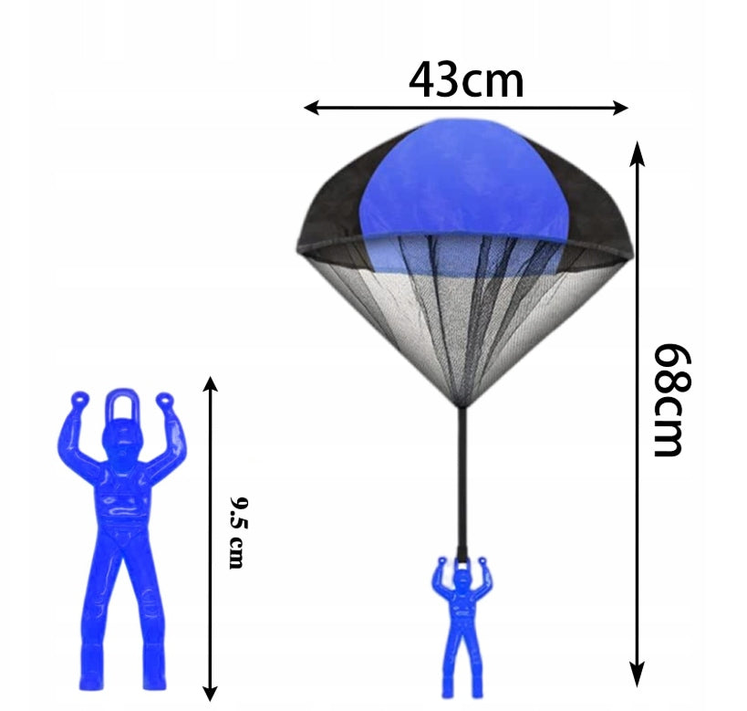 4x LARGE PARATROOPER FLYING PARACHUTE FIGURINE TOY CHILDREN Set Brand no brand