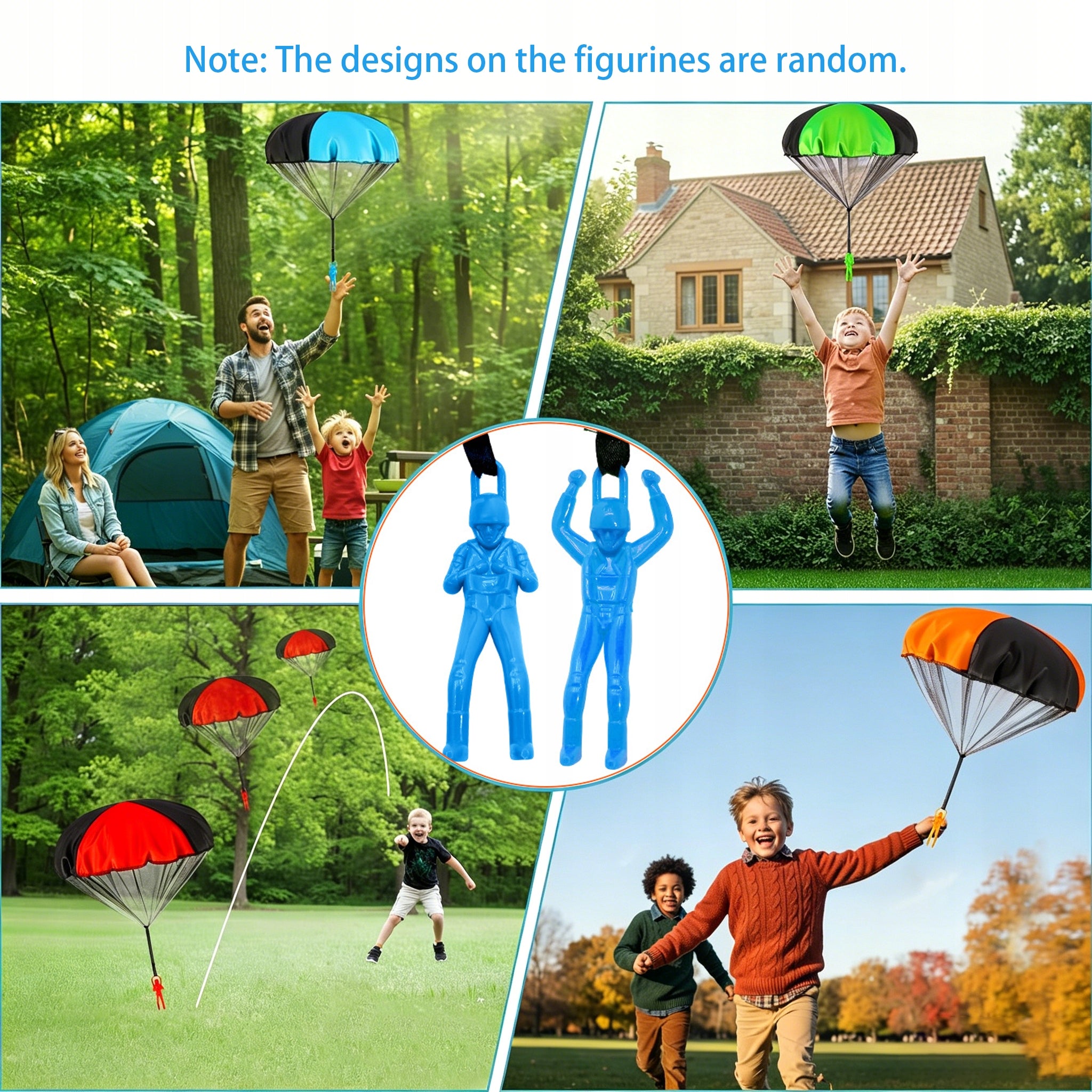 4x LARGE PARATROOPER FLYING PARACHUTE FIGURINE TOY CHILDREN Set Manufacturer code cnkjzc