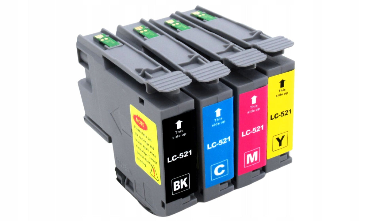 4x LC-521 Replacement for Brother DCP-J1260W DCP-J1310DW DCP-J1360DW Printers Packaging status original