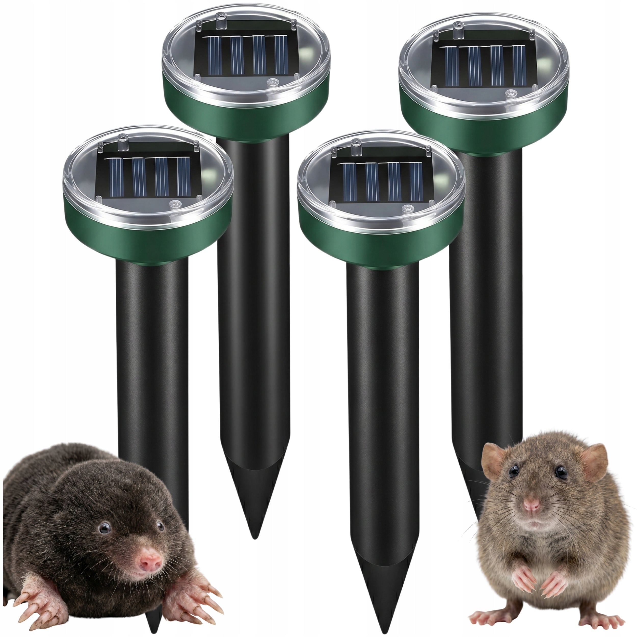 4x MOUSE MOLE REPELLENT RODENTS SOLAR POWERFUL MOLE REPELLENT